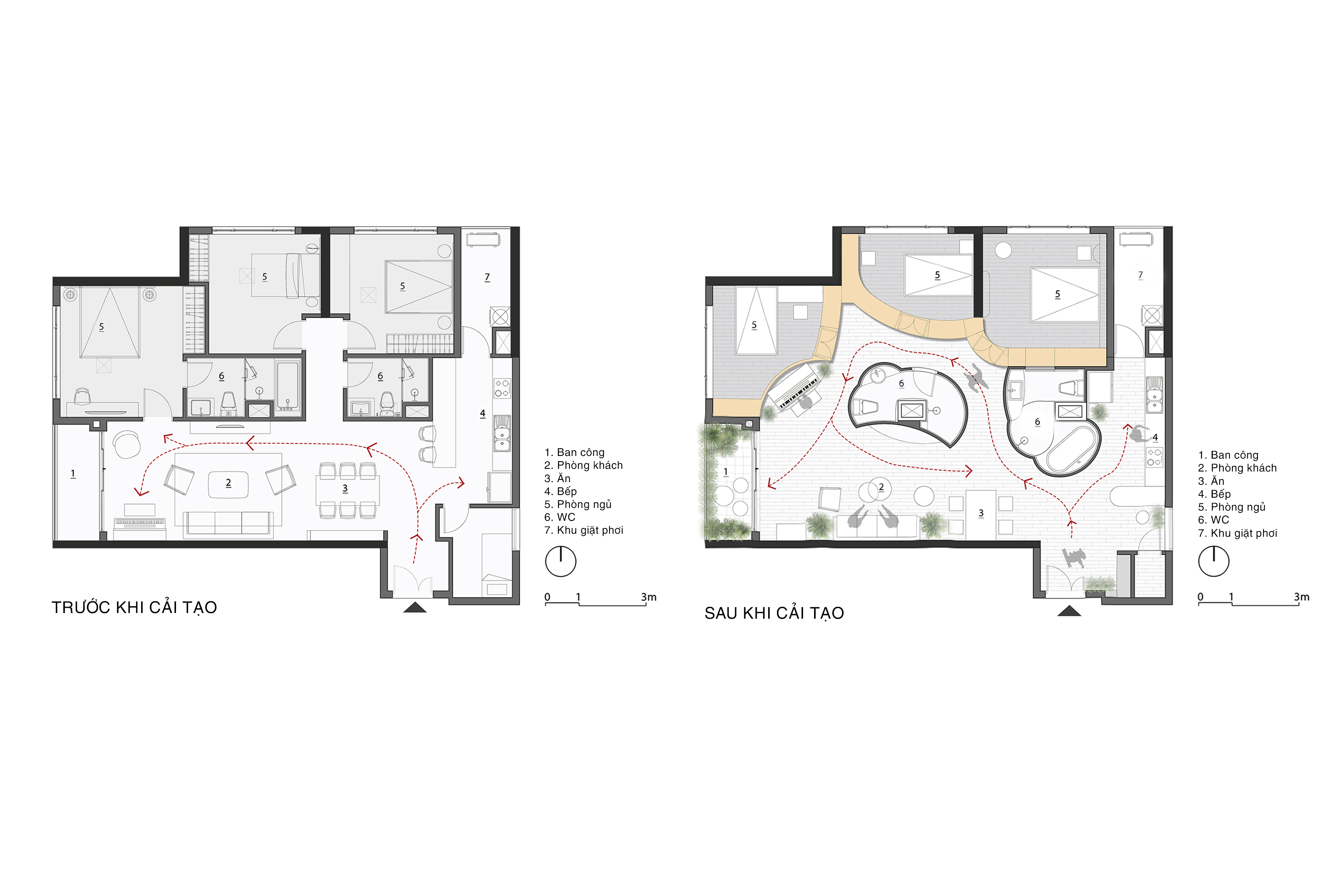 Plan - Before and After Renovation